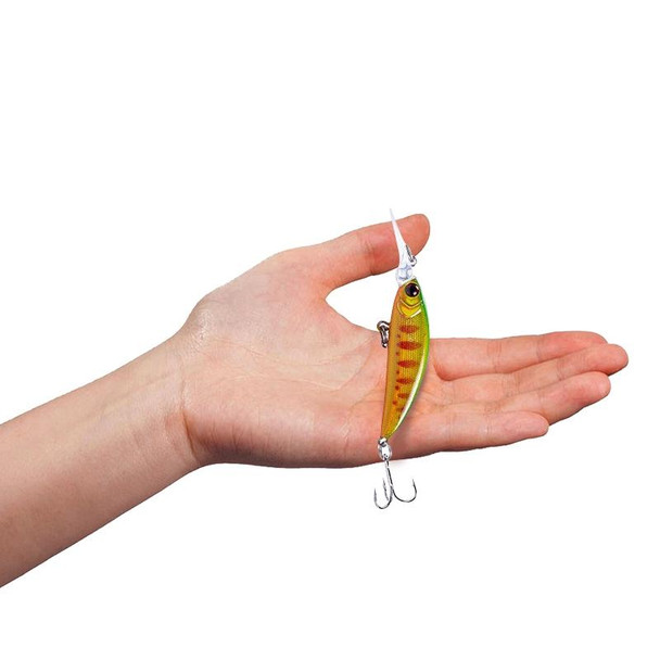 HENGJIA 10 PCS Long Throw Bionic Cocked Mouth Fake Bait Fishing Three-jaw Treble Hooks(1#)