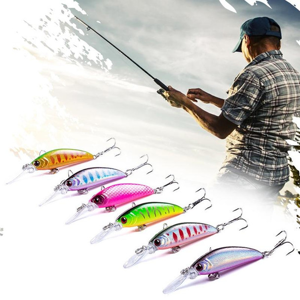 HENGJIA 10 PCS Long Throw Bionic Cocked Mouth Fake Bait Fishing Three-jaw Treble Hooks(1#)