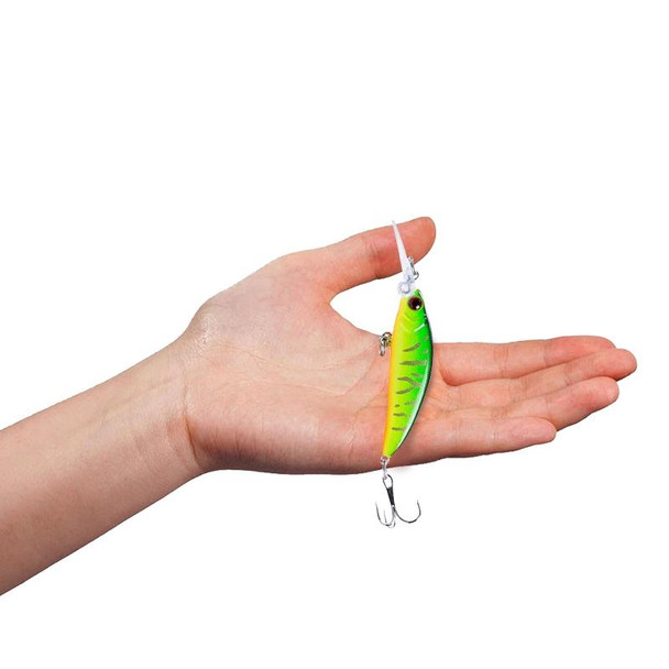 HENGJIA 10 PCS Long Throw Bionic Cocked Mouth Fake Bait Fishing Three-jaw Treble Hooks(4#)