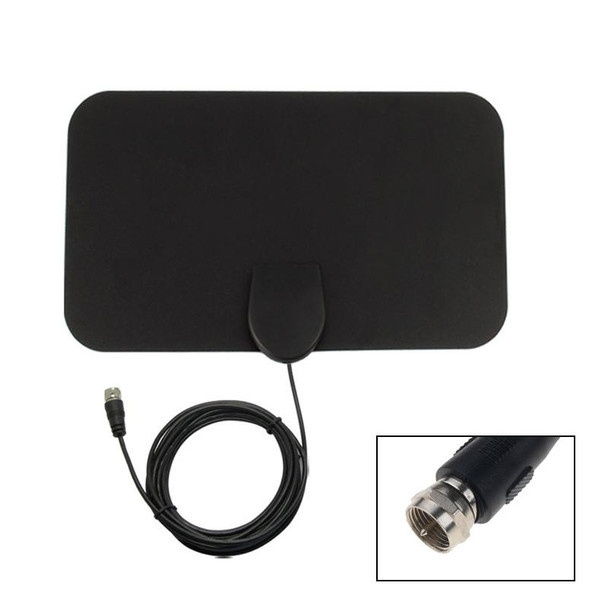 AN-1001 5dBi/25dBi Indoor  HDTV Antenna with Dual-side Sticker, VHF170-230/UHF470-862MHz(Black)