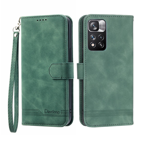 For Xiaomi Redmi Note 11 Pro Max Dierfeng Dream Line TPU + PU Leather Phone Case(Green)