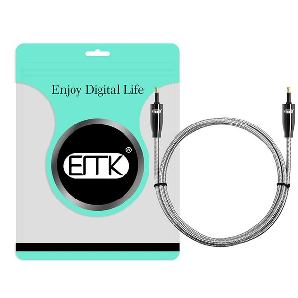 EMK QH4.0 Mini Toslink 3.5mm Interface SPDIF Audio Fiber Optical, Length: 5m(Black)