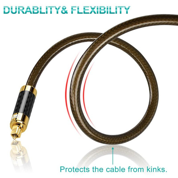 EMK GM/A8.0 Digital Optical Fiber Audio Cable Amplifier Audio Gold Plated Fever Line, Length: 8m(Transparent Coffee)