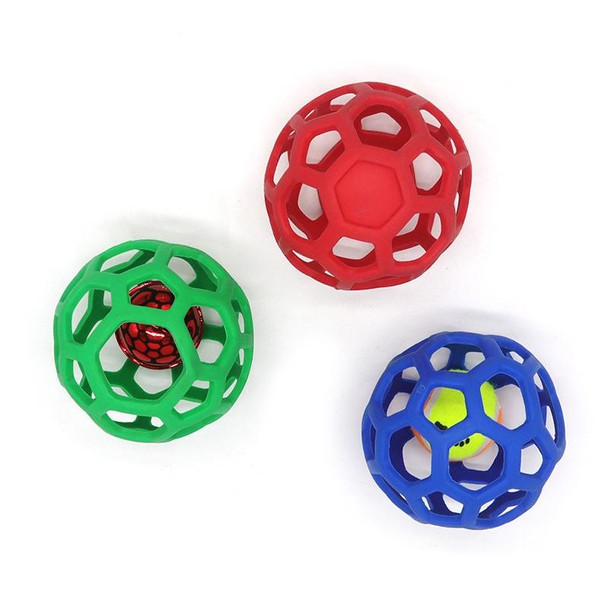 1030001 Dog Toy Hollow Ball Bite-resistant Elastic Pet Rubber Toy Balls, Spec: Hollow(Blue)