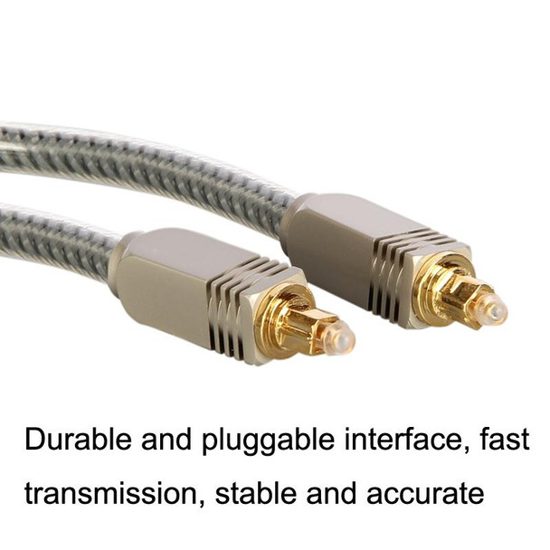 EMK YL/B Audio Digital Optical Fiber Cable Square To Square Audio Connection Cable, Length: 30m(Transparent Gray)