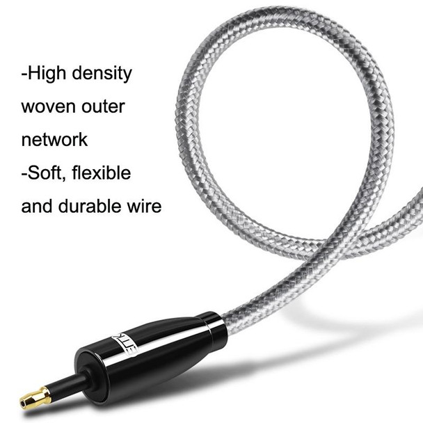 EMK QH4.0 Mini Toslink 3.5mm Interface SPDIF Audio Fiber Optical, Length: 2m(Black)
