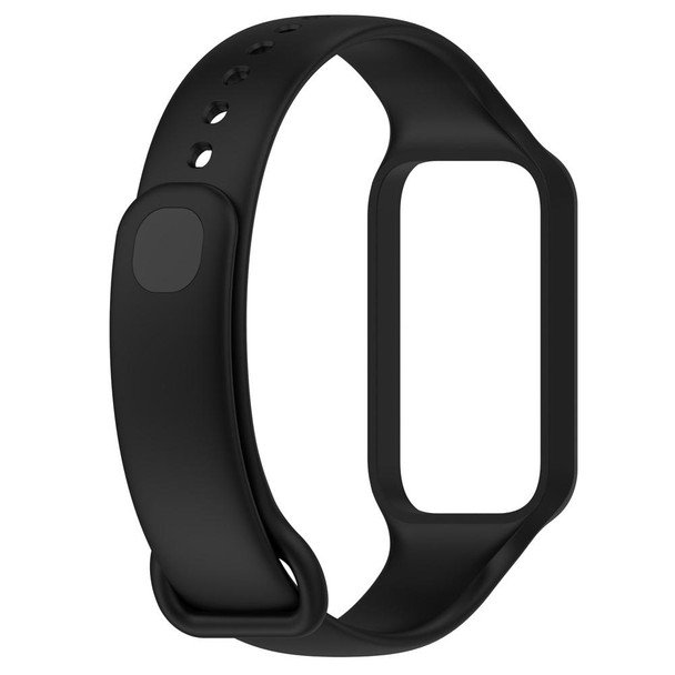 For Redmi Band 2 Solid Color Silicone Integrated Watch Band(Black)