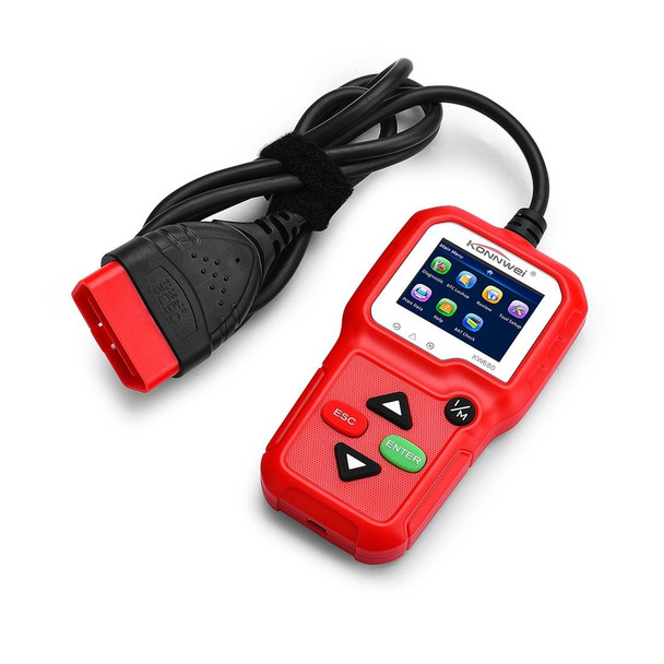KONNWEI KW680 Mini OBDII Car Auto Diagnostic Scan Tools  Auto Scan Adapter Scan Tool (Can Detect Battery and Voltage, Only Detect 12V Gasoline Car)(Red)