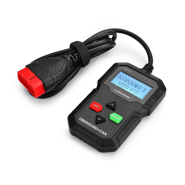 KONNWEI KW590 Mini OBDII Car Auto Diagnostic Scan Tools Auto Scan Adapter Scan Tool (Can Only Detect 12V Gasoline Car)(Black)
