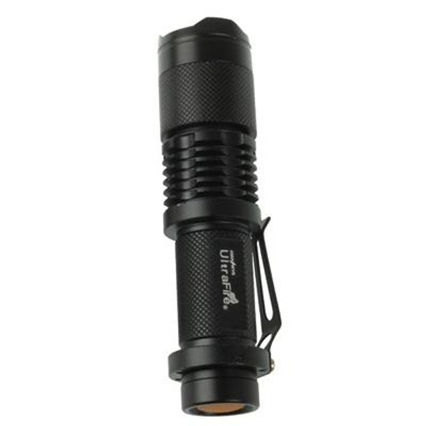 UltraFire Focus Flashlight, 3 Mode, Cree XM-L T6 LED, White Light, Luminous Flux: 700lm, Length: 11.6cm(Black)