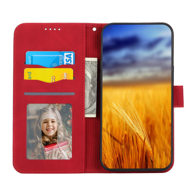 For Samsung Galaxy S22 5G Dierfeng Dream Line TPU + PU Leatherette Phone Case(Red)