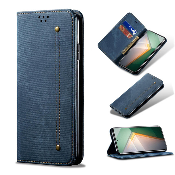 For vivo iQOO 11 Denim Texture Flip Leatherette Phone Case(Blue)