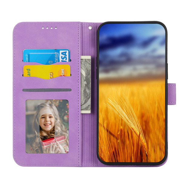 For Samsung Galaxy S22 Ultra 5G Dierfeng Dream Line TPU + PU Leatherette Phone Case(Purple)