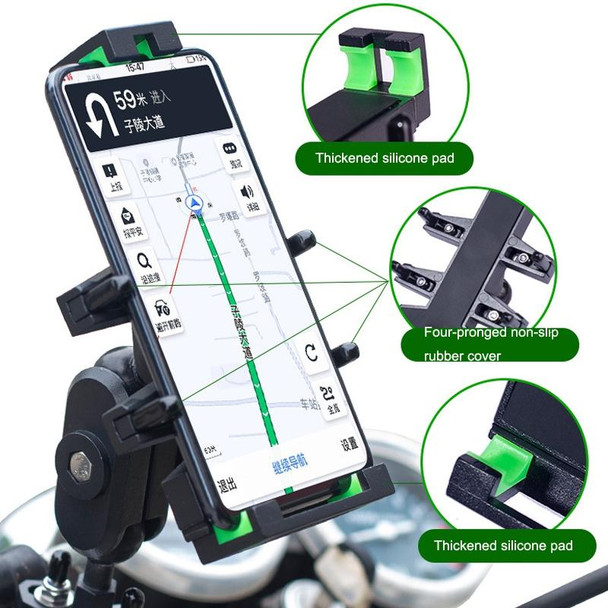 A02 Motorcycle Mobile Phone Navigation Bracket Car Riding Anti-shock Aluminum Alloy Rack(Rearview Mirror Model)