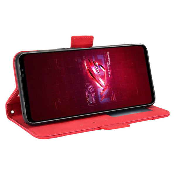 For ASUS ROG Phone 6 / 6 Pro Skin Feel Calf Texture Card Slots Leatherette Phone Case(Red)