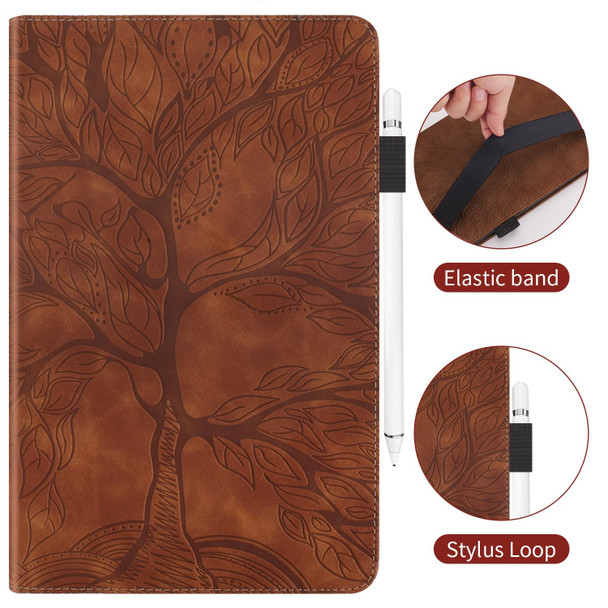 For Huawei MatePad T8 8 inch Life Tree Series Horizontal Flip Leatherette Case with Holder & Card Slots & Pen Slot(Brown)