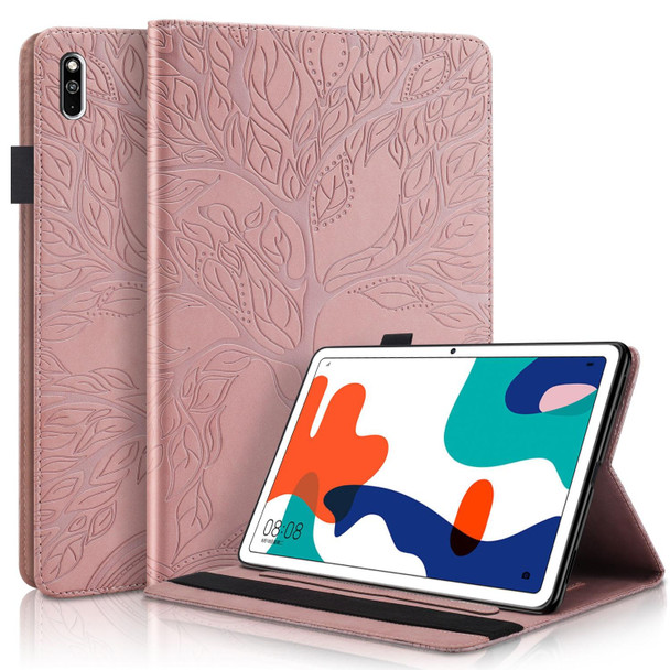 For Huawei MatePad 10.4 inch Life Tree Series Horizontal Flip Leatherette Case with Holder & Card Slots & Pen Slot(Rose Gold)