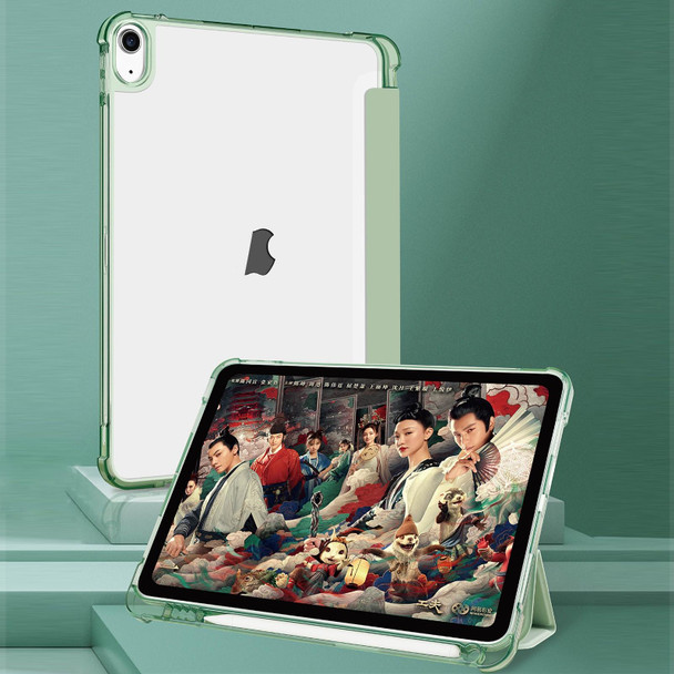 For iPad 10th Gen 10.9 2022 3-fold Shockproof Smart Leatherette Tablet Case(Ice Blue)