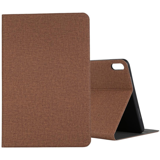 For Huawei Matepad 10.4 Cloth TPU Protective Case with Holder(Brown)