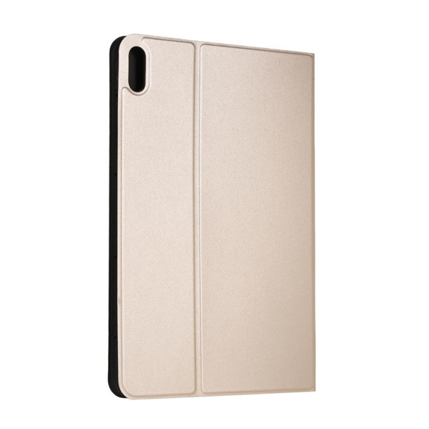 For Huawei Matepad 10.4 Elastic Leatherette TPU Protective Case with Holder(Gold)