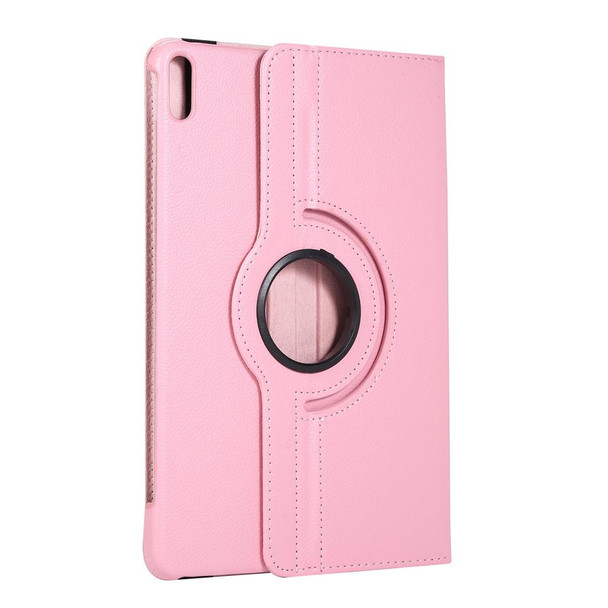 For Huawei Matepad 10.4 Litchi Texture Horizontal Flip 360 Degrees Rotation Leatherette Case with Holder(Pink)