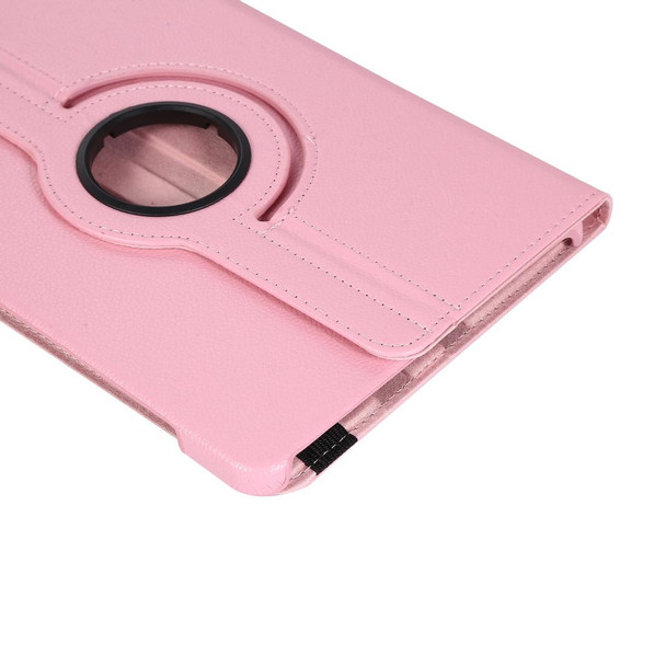 For Huawei Matepad 10.4 Litchi Texture Horizontal Flip 360 Degrees Rotation Leatherette Case with Holder(Pink)