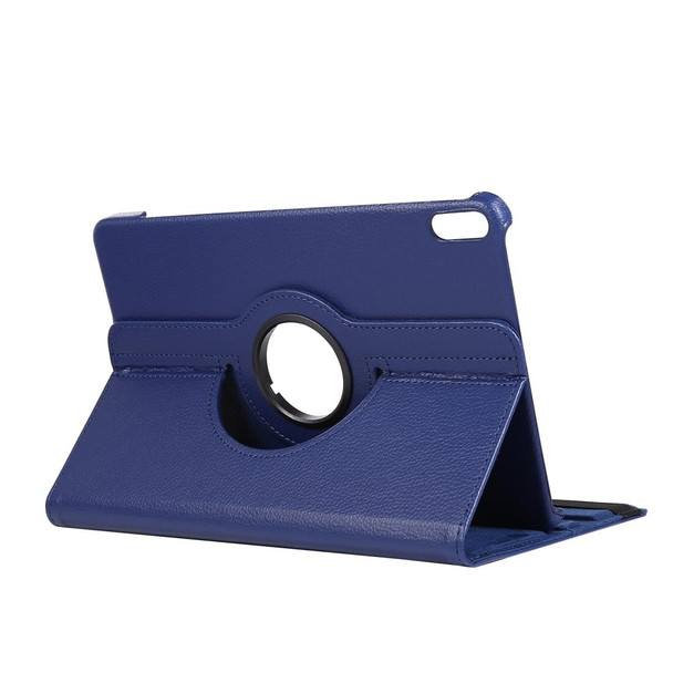 For Huawei Matepad 10.4 Litchi Texture Horizontal Flip 360 Degrees Rotation Leatherette Case with Holder(Dark Blue)