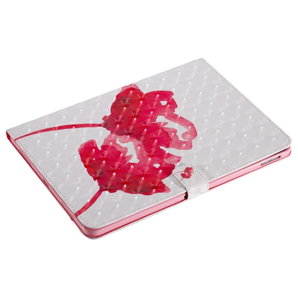 For iPad Pro 11 (2020) 3D Colored Drawing Horizontal Flip Leatherette Tablet Case with Holder & Card Slot & Wallet(Red Rose)