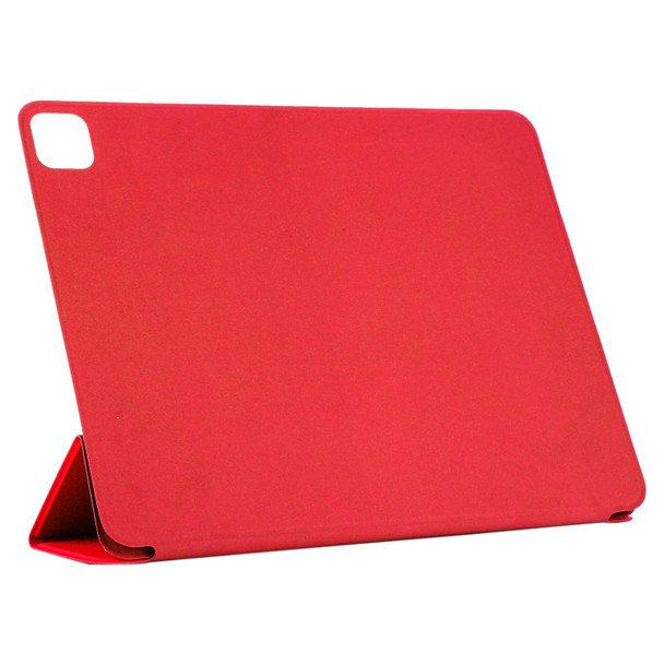 For iPad Pro 12.9 inch(2020) Horizontal Flip Ultra-thin Double-sided Clip Active Buckle Magnetic PU Leatherette Tablet Case With Three-folding Holder & Sleep / Wake-up Function(Red)