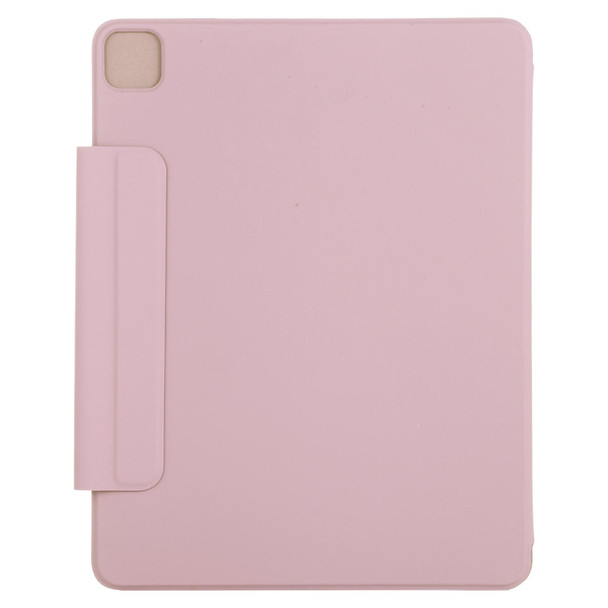 For iPad Pro 12.9 inch(2020) Horizontal Flip Ultra-thin Double-sided Clip Active Buckle Magnetic PU Leatherette Tablet Case With Three-folding Holder & Sleep / Wake-up Function(Pink)