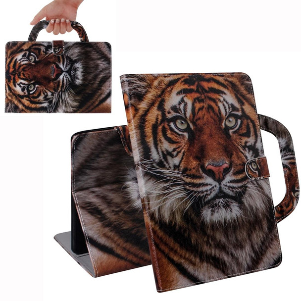 For Huawei MatePad 3D Colored Drawing Horizontal Flip Leatherette Case with Holder & Card Slot & Wallet & Handle(Siberian Tiger)