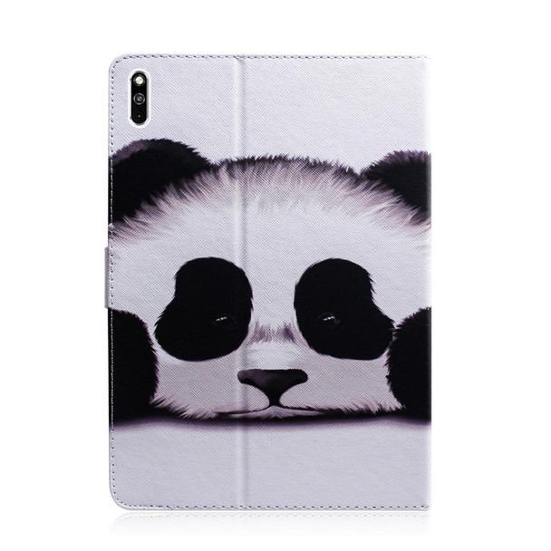 For Huawei MatePad Colored Drawing Pattern Horizontal Flip PU Leatherette Case with Holder & Card Slots & Wallet(Panda)