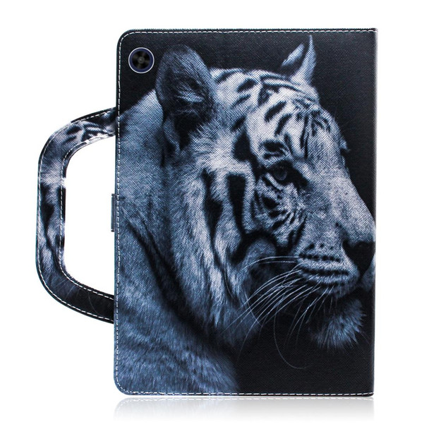 For Huawei MatePad T8 3D Colored Drawing Horizontal Flip Leatherette Case with Holder & Card Slot & Wallet & Handle(White Tiger)