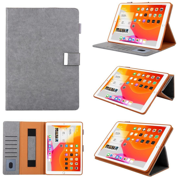 For iPad Pro 11 inch 2018 Business Style Horizontal Flip Leatherette Case with Holder & Card Slot & Photo Frame & Wallet & Hand Strap & Sleep / Wake-up Function(Grey)