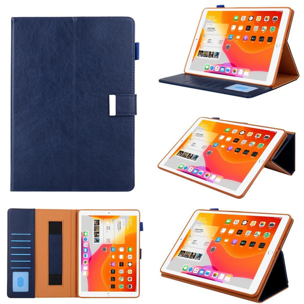 For iPad Pro 11 inch 2018 Business Style Horizontal Flip Leatherette Case with Holder & Card Slot & Photo Frame & Wallet & Hand Strap & Sleep / Wake-up Function(Blue)