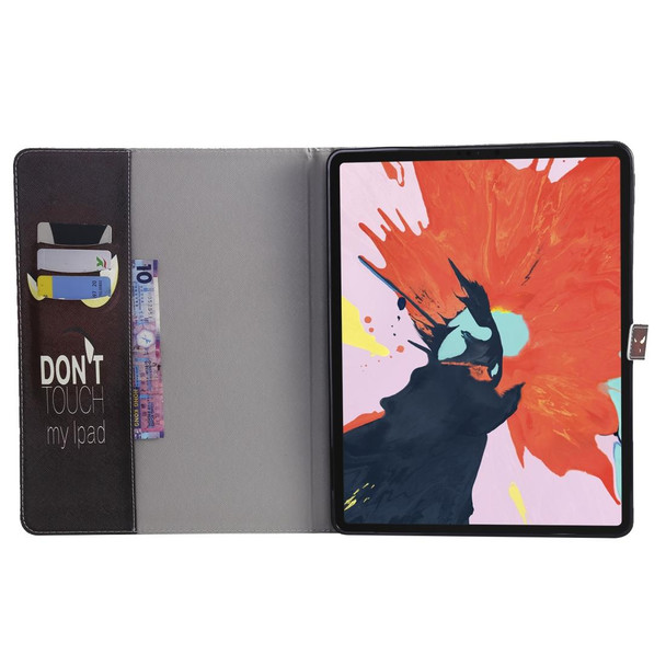 for iPad Pro 12.9 (2018) Colored Drawing Pattern Horizontal Flip PU Leatherette Case with Holder & Card Slots & Wallet (Eye)