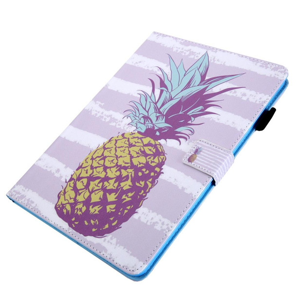 For iPad Pro 11 (2020) & (2018) Painted Pattern Tablet PC Protective Leatherette Case with Bracket & Card Slot & Photo Holder(Golden Pineapple)