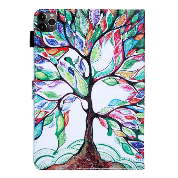 For iPad Pro 11 (2020) & (2018) Painted Pattern Tablet PC Protective Leatherette Case with Bracket & Card Slot & Photo Holder(Life Tree)