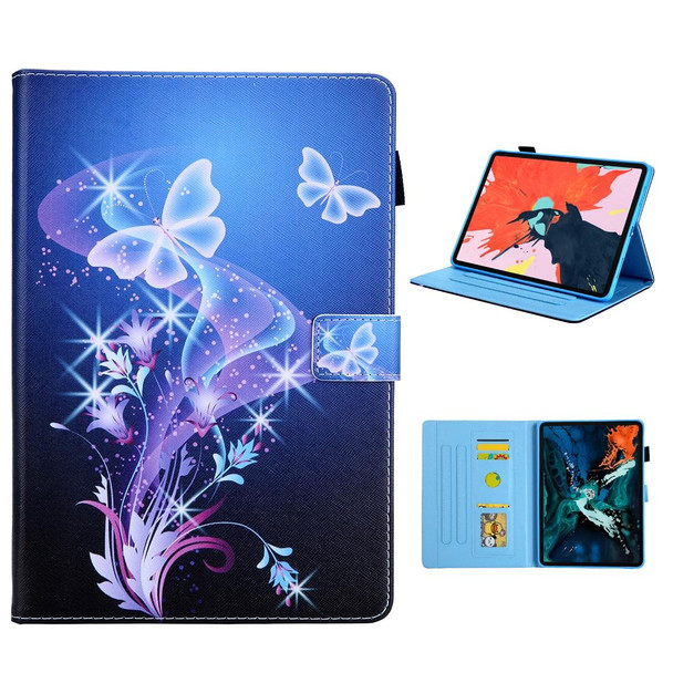 For iPad Pro 11 (2020) & (2018) Painted Pattern Tablet PC Protective Leatherette Case with Bracket & Card Slot & Photo Holder(Fantasy Butterfly)