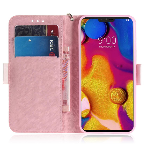 3D Painting Pattern Coloured Drawing Horizontal Flip Leatherette Case with Holder & Card Slots & Wallet For LG V40 ThinQ(Mognolia)