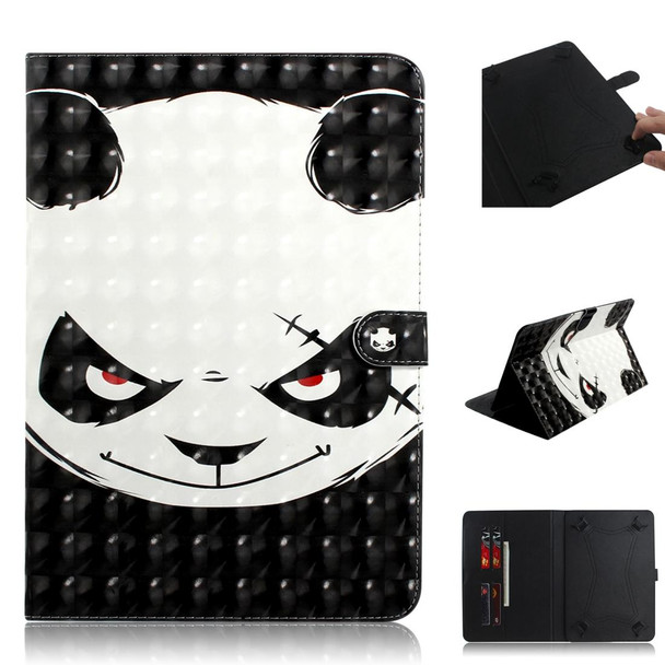 3D Colored Drawing Universal Horizontal Flip Leatherette Case, with Holder & Card Slot & Wallet for 8 inch Tablet PC(Angry Bear)