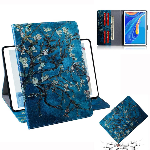 3D Colored Drawing Horizontal Flip Leatherette Case with Holder & Card Slot & Wallet For Huawei MediaPad M6 10.8(Apricot Flower)