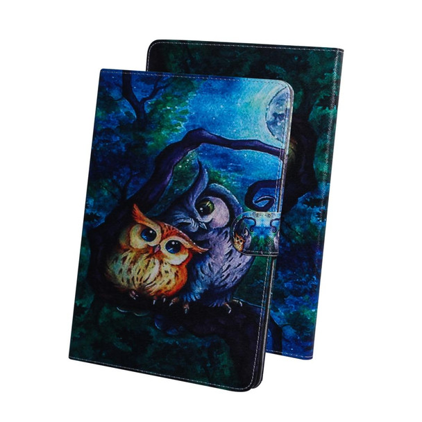 3D Colored Drawing Horizontal Flip Leatherette Case with Holder & Card Slot & Wallet For Huawei MediaPad M6 8.4 (2019)(Oil Painting Owl)