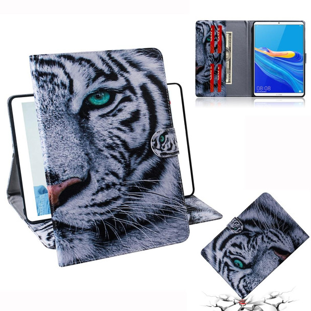 3D Colored Drawing Horizontal Flip Leatherette Case with Holder & Card Slot & Wallet For Huawei MediaPad M6 8.4 (2019)(Tiger)