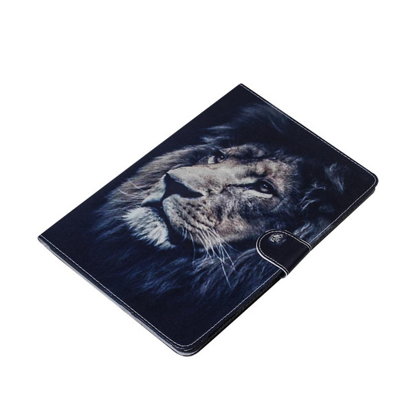 For Galaxy Tab S6 T860 / T865 3D Colored Drawing Horizontal Flip Leatherette Case with Holder & Card Slots & Wallet(Lion)