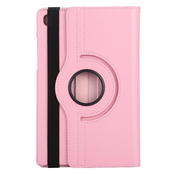 For Samsung Galaxy Tab A7 T500 Litchi Texture Horizontal Flip 360 Degrees Rotation Leatherette Case with Holder(Pink)