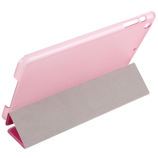 Silk Texture Horizontal Flip Leather Case with Three-Folding Holder for iPad Mini 2019 (Magenta)
