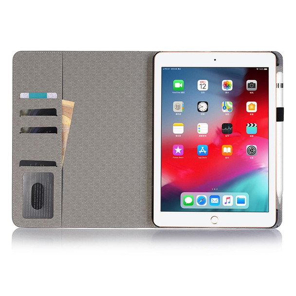 Cross Texture Horizontal Flip PU Leatherette Case for iPad Pro 12.9 inch (2018), with Holder & Card Slots & Wallet (Dark Blue)