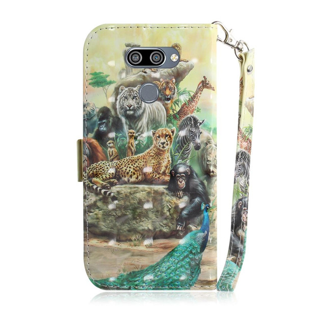 3D Painting Zoo Pattern Coloured Drawing Horizontal Flip Leatherette Case for LG K50, with Holder & Card Slots & Wallet