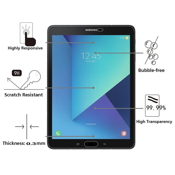 75 PCS 0.3mm 9H Full Screen Tempered Glass Film for Galaxy Tab S3 9.7 / T820